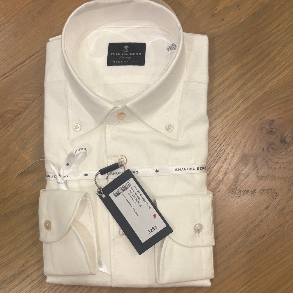 Emanuel Berg Men's White Dress Shirt